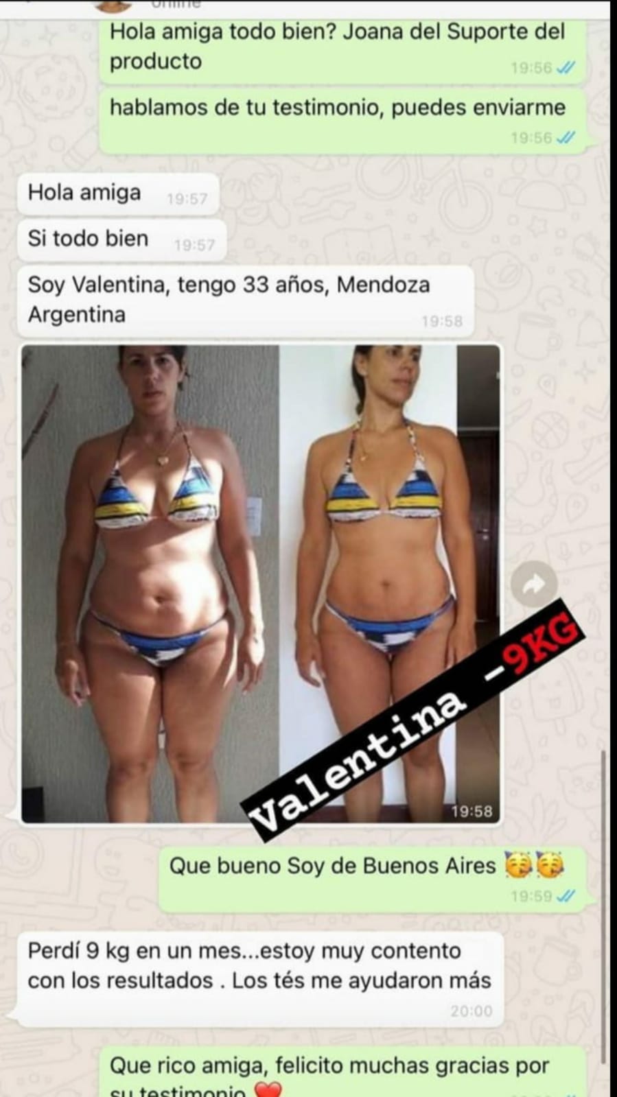 Captura real de una experiencia compartida por Valentina en WhatsApp
