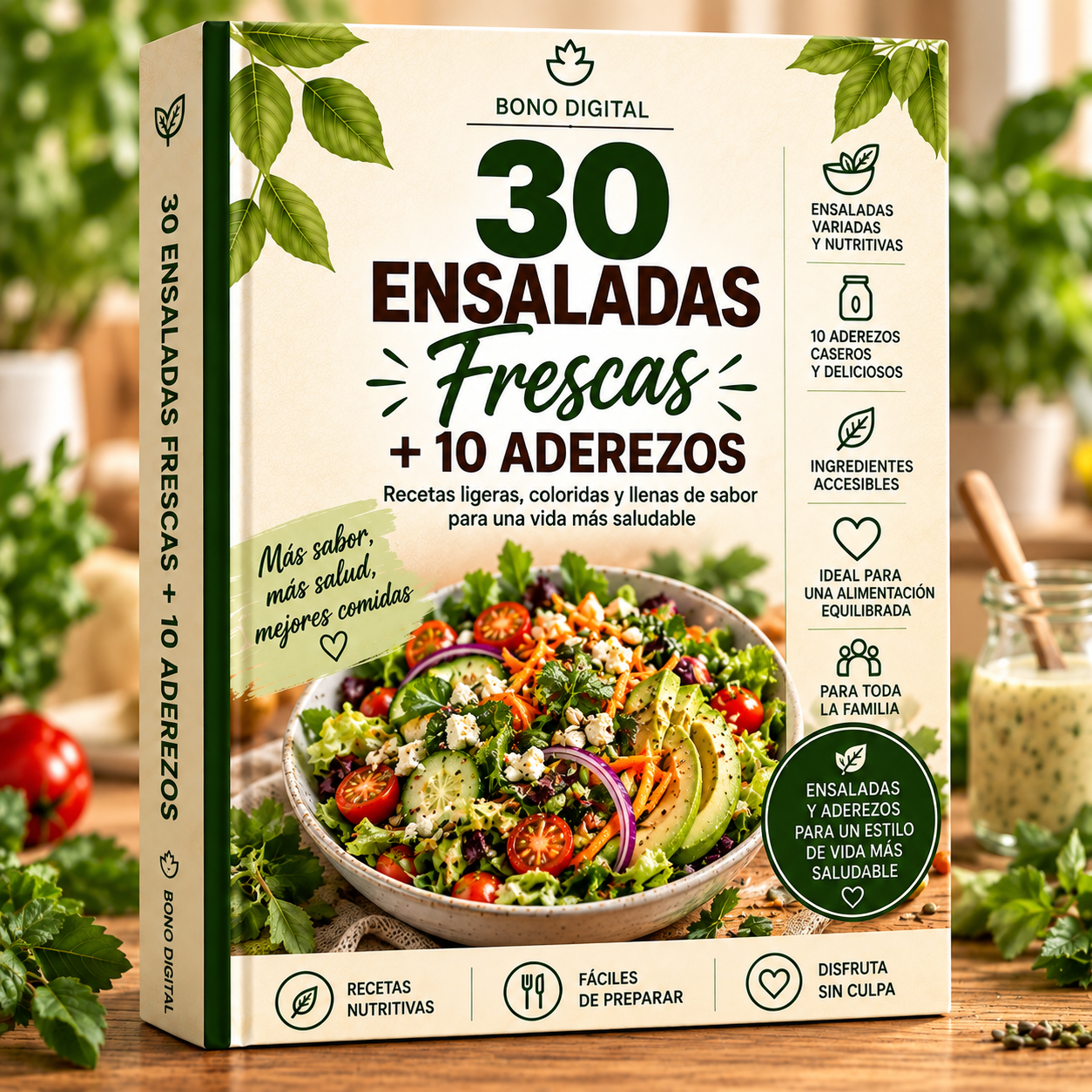 Bono 6: 30 Ensaladas + 10 Aderezos